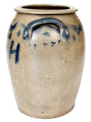 Outstanding T.W. CRAVEN (North Carolina) Stoneware Jar with Cobalt 