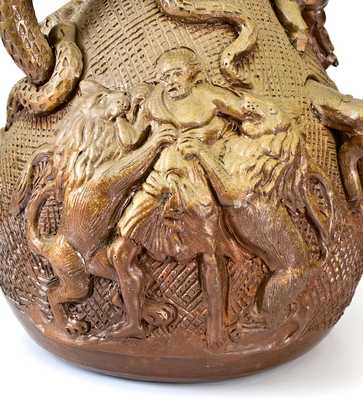 Exceedingly Rare and Important Anna Pottery Stoneware Temperance Jug, circa 1862