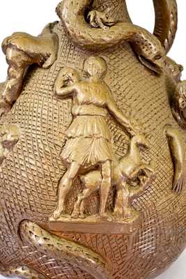 Exceedingly Rare and Important Anna Pottery Stoneware Temperance Jug, circa 1862
