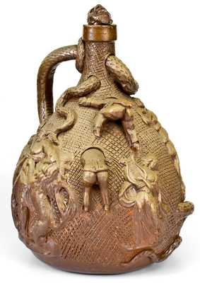 Exceedingly Rare and Important Anna Pottery Stoneware Temperance Jug, circa 1862