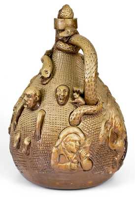 Exceedingly Rare and Important Anna Pottery Stoneware Temperance Jug, circa 1862