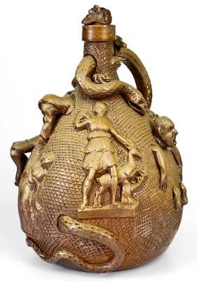 Exceedingly Rare and Important Anna Pottery Stoneware Temperance Jug, circa 1862