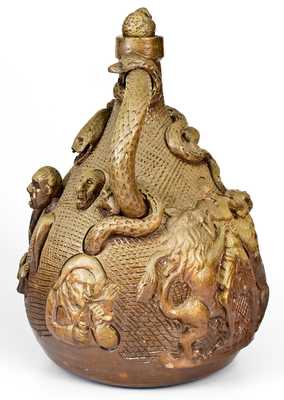 Exceedingly Rare and Important Anna Pottery Stoneware Temperance Jug, circa 1862