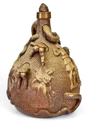 Exceedingly Rare and Important Anna Pottery Stoneware Temperance Jug, circa 1862