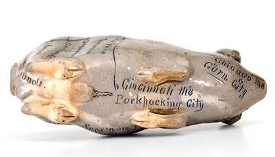 Exceptional Anna Pottery Stoneware Pig Flask: 