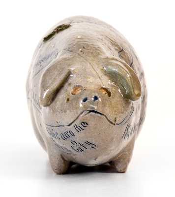 Exceptional Anna Pottery Stoneware Pig Flask: 