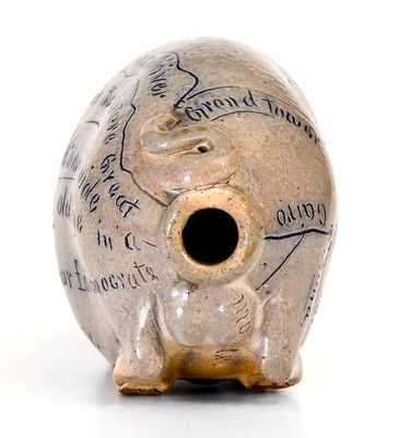 Exceptional Anna Pottery Stoneware Pig Flask: 