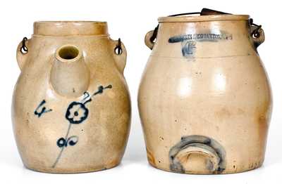 Two Cobalt-Decorated Stoneware Batter Pails, NY State origin, circa 1870