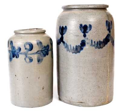 Two Cobalt-Decorated Stoneware Jars, Henry Harrison Remmey, Philadelphia, PA, c1835