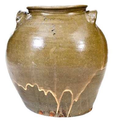 Exceptional Stoneware Jar by Dave (February 2, 1852), with Rare Rutile Decoration, Edgefield District, SC