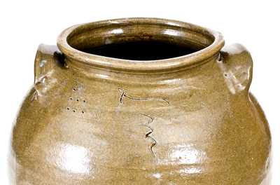 Exceptional Stoneware Jar by Dave (February 2, 1852), with Rare Rutile Decoration, Edgefield District, SC