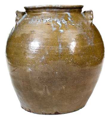 Exceptional Stoneware Jar by Dave (February 2, 1852), with Rare Rutile Decoration, Edgefield District, SC