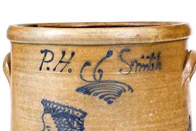Exceptional P. H. Smith, Akron, Ohio Stoneware Jar w/ Mermaid Decoration