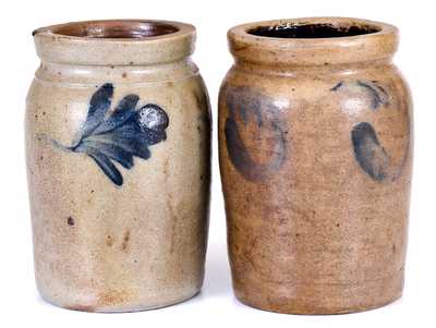 Two Small-Sized Stoneware Jars with Cobalt Decoration, attrib. Richard C. Remmey, Philadelphia