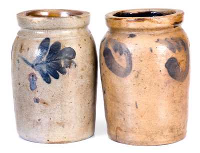 Two Small-Sized Stoneware Jars with Cobalt Decoration, attrib. Richard C. Remmey, Philadelphia