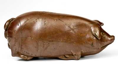 Important Anna Pottery Stoneware Horace Greeley Political Pig Flask