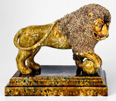 Exceptional LYMAN FENTON & CO. / BENNINGTON, VT Standing Lion on Base