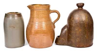 Three Pieces of Utilitarian Pottery, incl. Perryopolis and Bloomsburg, PA