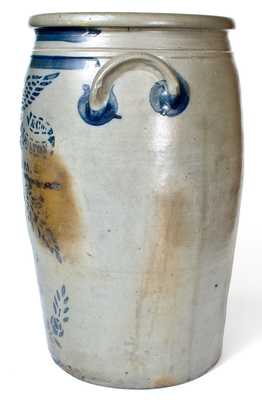 Exceptional 20 Gal. JAS. HAMILTON & CO. / GREENSBORO, PA Stoneware Eagle Crock