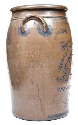 10 Gal. WILLIAMS & REPPERT / GREENSBORO, PA Stoneware Jar w/ Stenciled Eagle Decoration