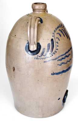 Monumental 10 Gal. Greensboro, PA Stoneware Water Cooler w/ Freehand Decoration