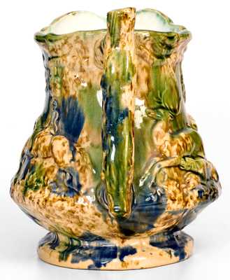 Exceptional John L. Rue & Co., South Amboy, NJ Multi-Colored Rockingham Glazed Frog Pitcher
