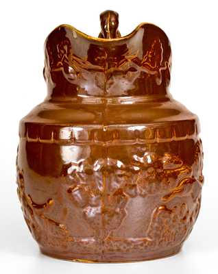 Very Rare Salamander Works, New York City or Woodbridge, NJ Hound-Handled Pitcher