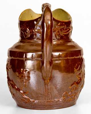 Very Rare Salamander Works, New York City or Woodbridge, NJ Hound-Handled Pitcher