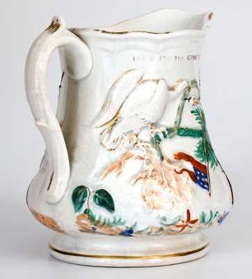 Exceptional Colonel Ellsworth Civil War Ironstone Pitcher, Stamped M A P / TRENTON, NJ