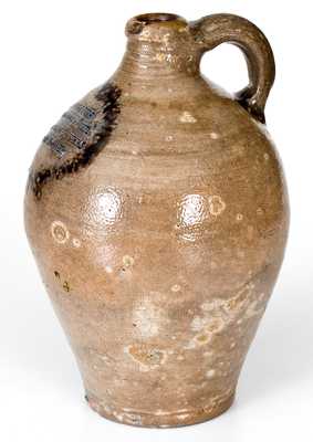 Rare Half-Gallon C. CROLIUS / NEW-YORK Stoneware Jug w/ Two-Color Slip