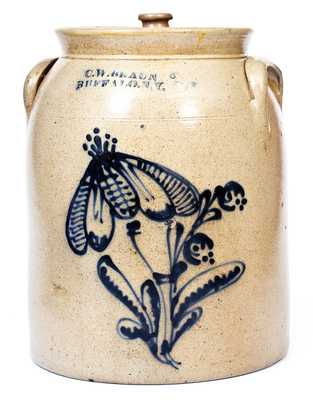 Three-Gallon C.W. BRAUN / BUFFALO. N.Y. Lidded Stoneware Jar