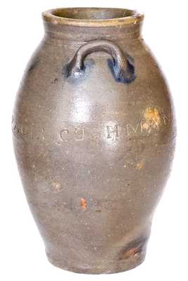 Fine PAUL : CUSHMAN, Albany, New york One-Gallon Cobalt-Decorated Stoneware Jar, circa 1810