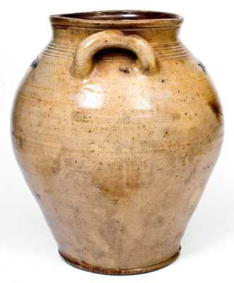 Scarce Stoneware Jar w/ Impressed Fish and Two-Color-Slip Decoration, att. Frederick Carpenter, Boston late 18th century