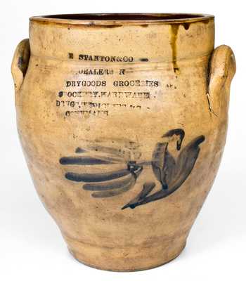 One-Gallon Coeymans, NY Cobalt-Decorated Stoneware Advertising Jar, circa 1835