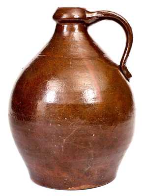 Rare A. WILCOX / West Bloomfield Redware Jug, Ontario County, NY, circa 1850
