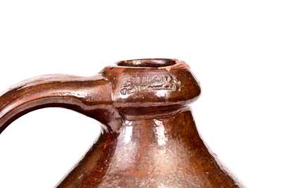 Rare A. WILCOX / West Bloomfield Redware Jug, Ontario County, NY, circa 1850