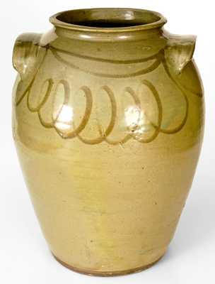 5 Gal. CHANDLER/ MAKER, Edgefield District, SC Stoneware Jar with Iron Slip Decoration