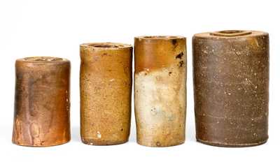 Four Stoneware Oyster Jars, probably Manhattan, NY origin, early 19th century.