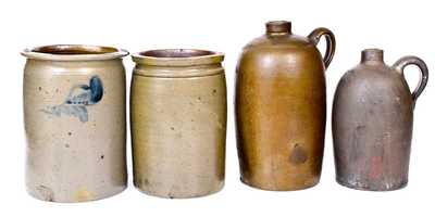 Four Pieces of Strasburg, VA Stoneware, fourth quarter 19th century
