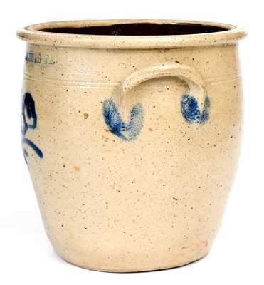 Scarce One-Gallon HARRISBURG, PA Stoneware Jar, attrib. John Young, 1856-58