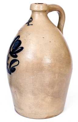 2 Gal. F. STETZENMEYER & G. GOETZMAN Stoneware Jug w/ Slip-Trailed Floral Decoration