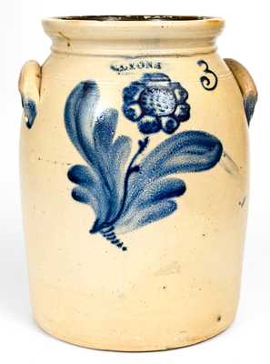 3 Gal. LYONS Stoneware Jar with Bold Floral Decoration