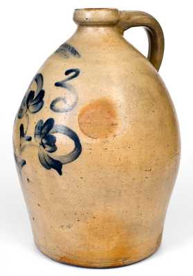 3 Gal. T. HARRINGTON / LYONS Stoneware Jug with Floral Decoration