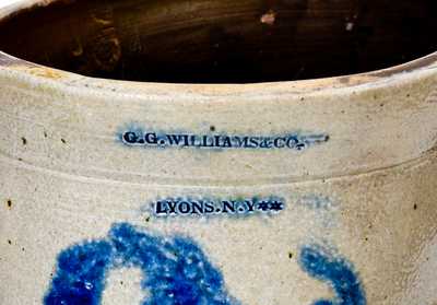 Very Rare G. G. WILLIAMS & CO. / LYONS Stoneware Jar with Floral Decoration