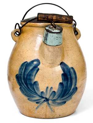 EVAN R. JONES / PITTSTON, PA Stoneware Batter Pail w/ Floral Decoration