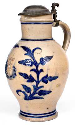 Wingender (Haddonfield, New Jersey) Stoneware Pitcher with Applied Stag Decoration