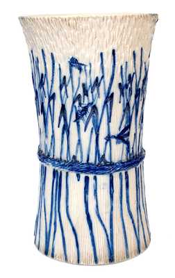 Molded Stoneware Umbrella Stand, White's Pottery, Utica, NY, late 19th century