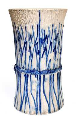 Molded Stoneware Umbrella Stand, White's Pottery, Utica, NY, late 19th century