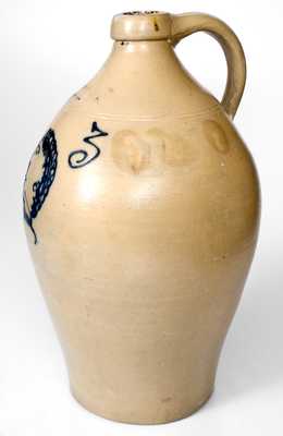 Very Fine N. CLARK & CO. / LYONS Stoneware Jug w/ Man s Profile Decoration