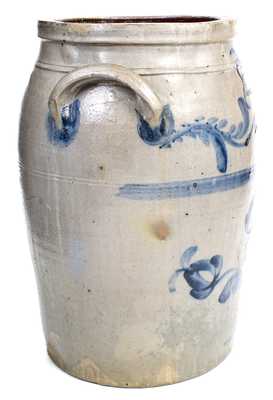 Very Rare N. J. LLOYD / BEAVER, PA 8 Gal. Stoneware Jar w/ Elaborate Floral Decoration